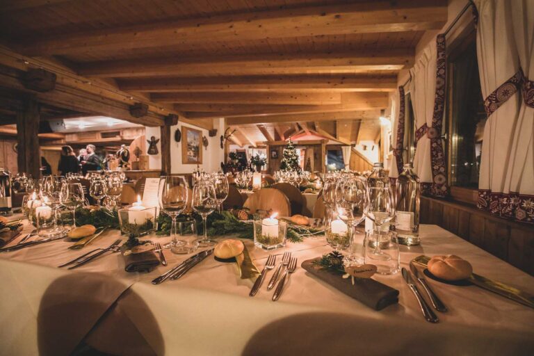 evento privato Baita Colverde cena in inverno Primiero